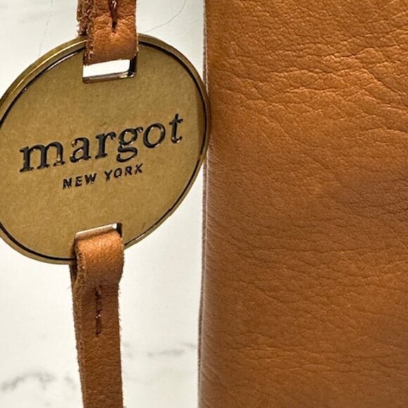 Margot New York Split Pocket Leather Crossbody in Cognac EUC - Picture 4 of 15
